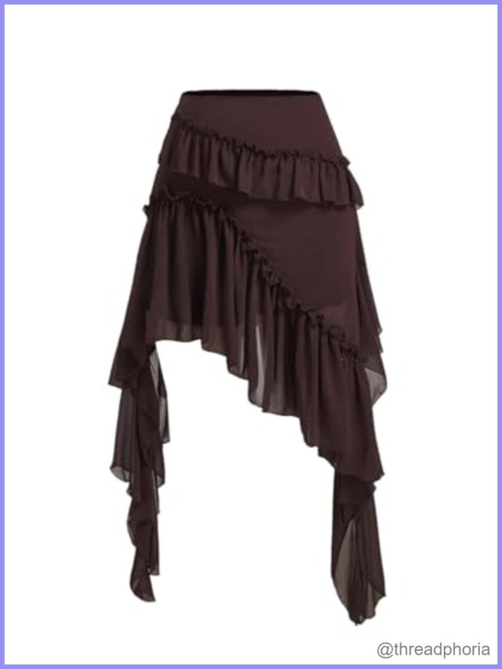Plus Size Tiered Ruffle Midi Skirt Asymmetrical High Rise Flowy